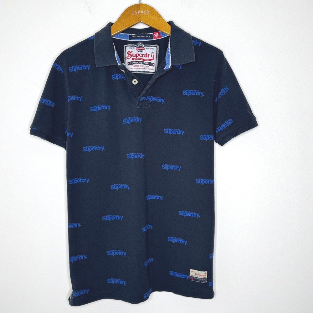 Superdry The Polo Store Allover Spellout‎ Print Polo Shirt